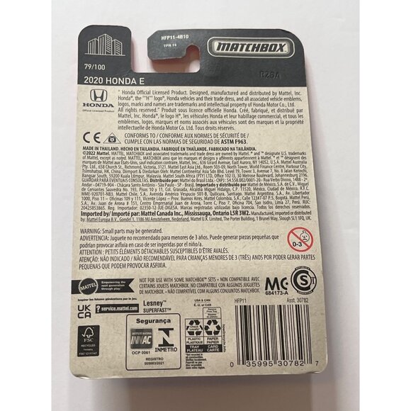 Matchbox Honda E 2020 Blue Diecast Electric Car EV 1:64 New - Picture 3 of 4